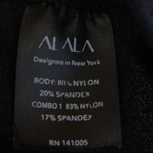 Alala Women's Black Sleeveless Racerback Ruched Sides Pullover Crop Tank Top S - Picture 4 of 4